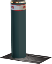 Pilona antiestacionamiento de acero con bomba hidráulica - certificada antiterrorismo